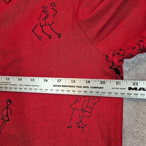 Country Wear Linen midi tank dress blouse set Womens S Red prairie beachy shell - Picture 10 of 13